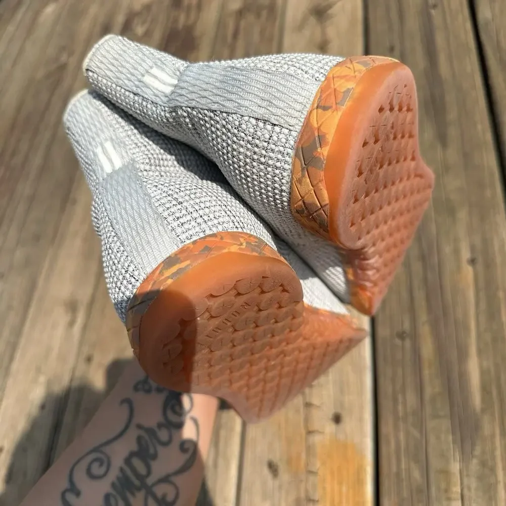 NOBULL High Top Knit Trainer Heather Gray Orange Camo Men 9 Women’s 10.5